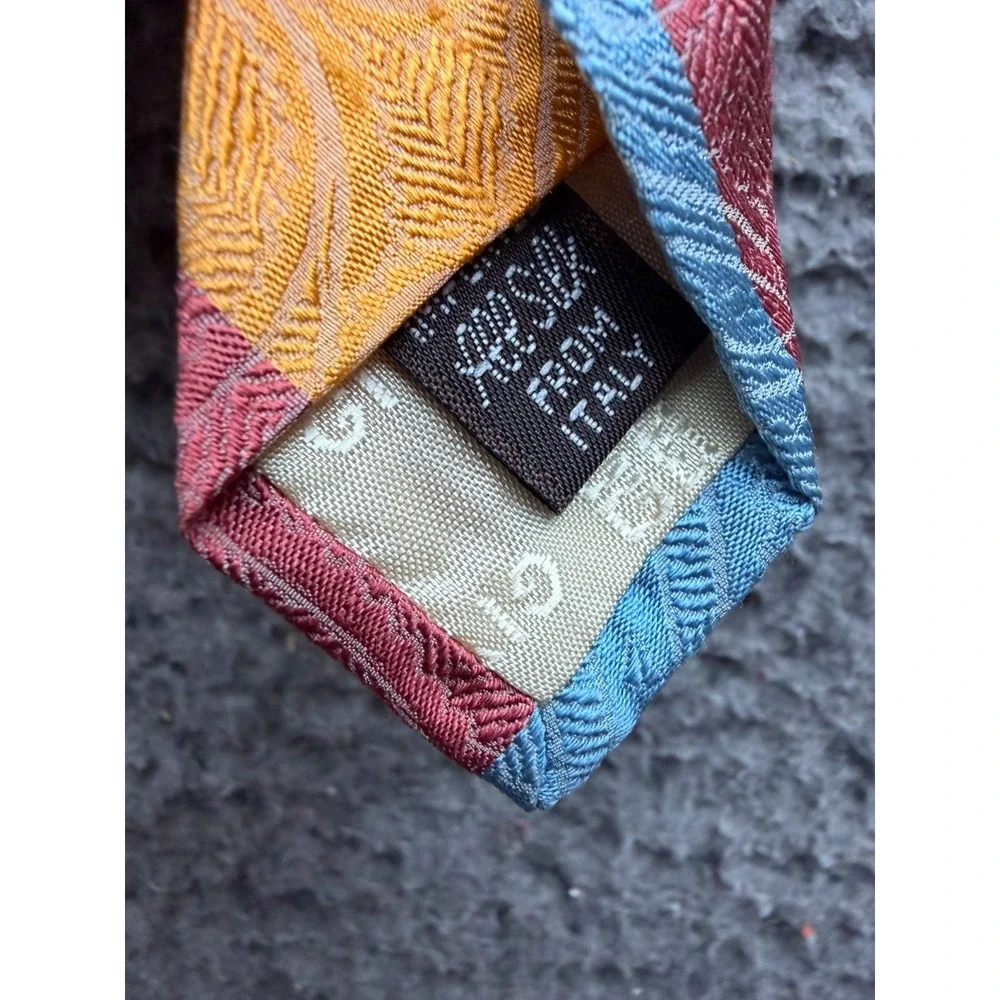 Givenchy Monsieur Striped Paisley Jacquard Silk Neck Tie Multicolor One Size